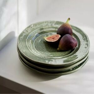 IN SEARCH OF: anthropologie the glenna italian  earthenware bread plates green